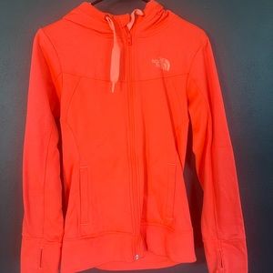 The north face coral zip up hoodie